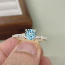Topaz Ring with Moissanite-Enhanced Band