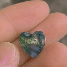 Moss Agate Bead Heart Shape