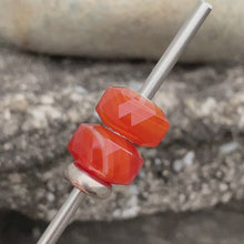 Carnelian Stone Bead Cylinder Shape