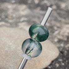 Moss Agate Bead Smooth Small Size