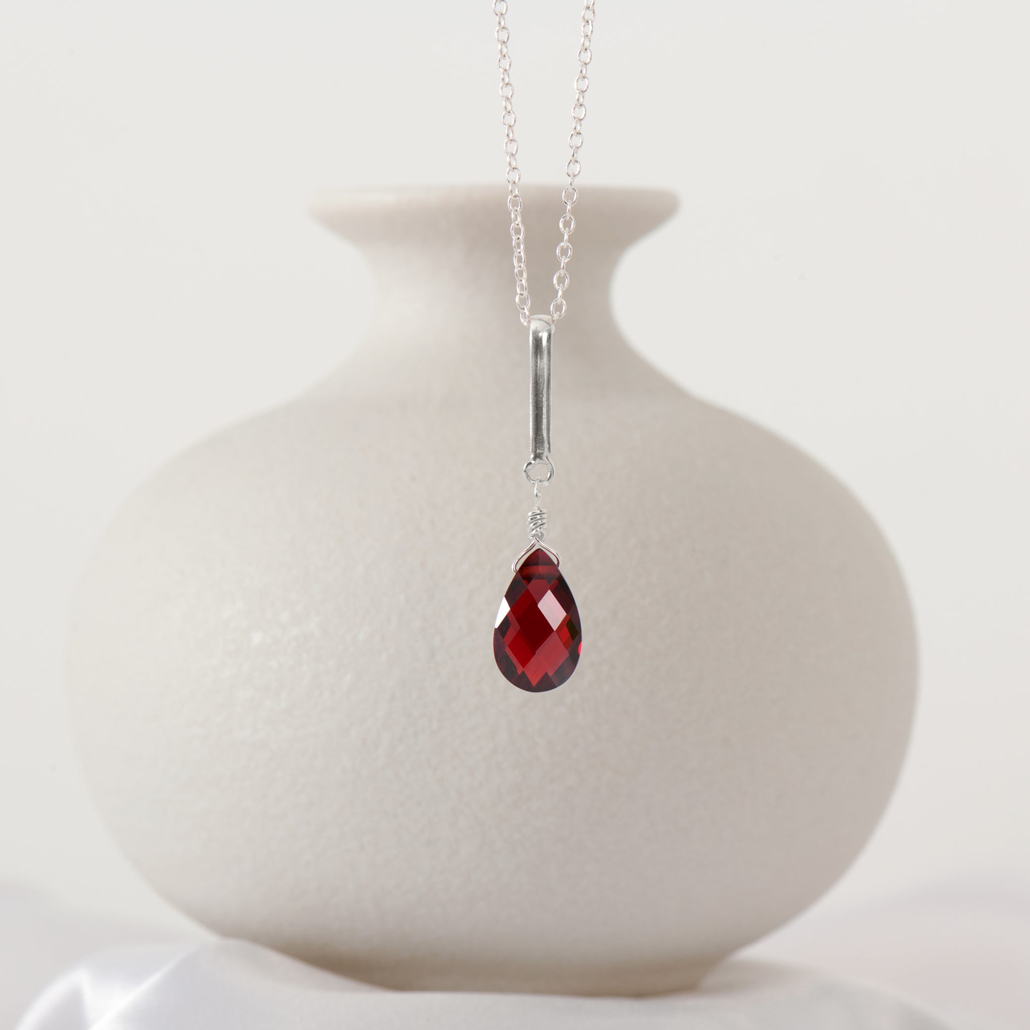 Garnet Drop Necklace